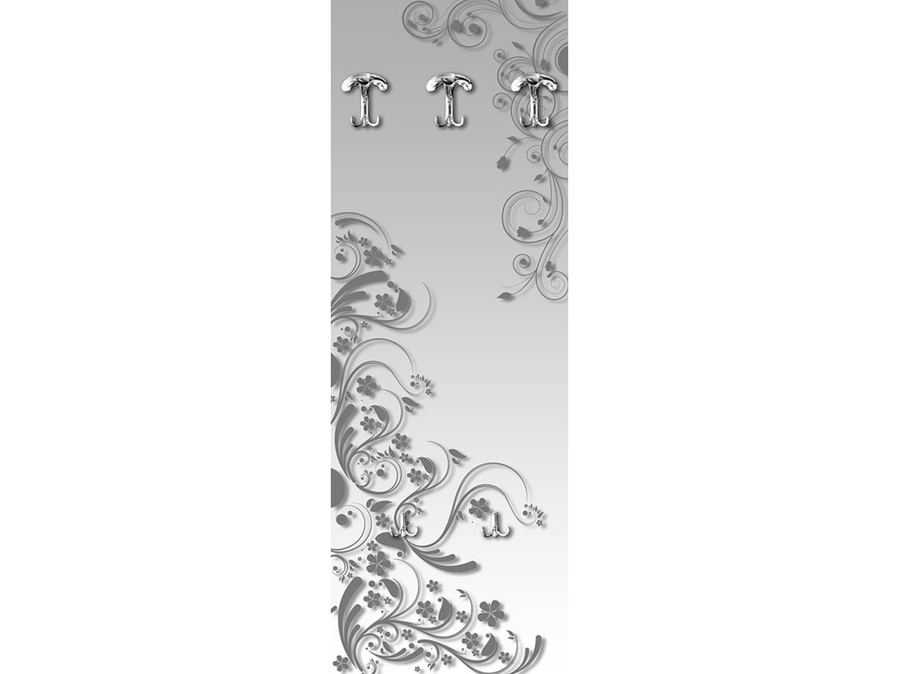 Appendiabiti misura 46x125cm modern flowers colore grigio