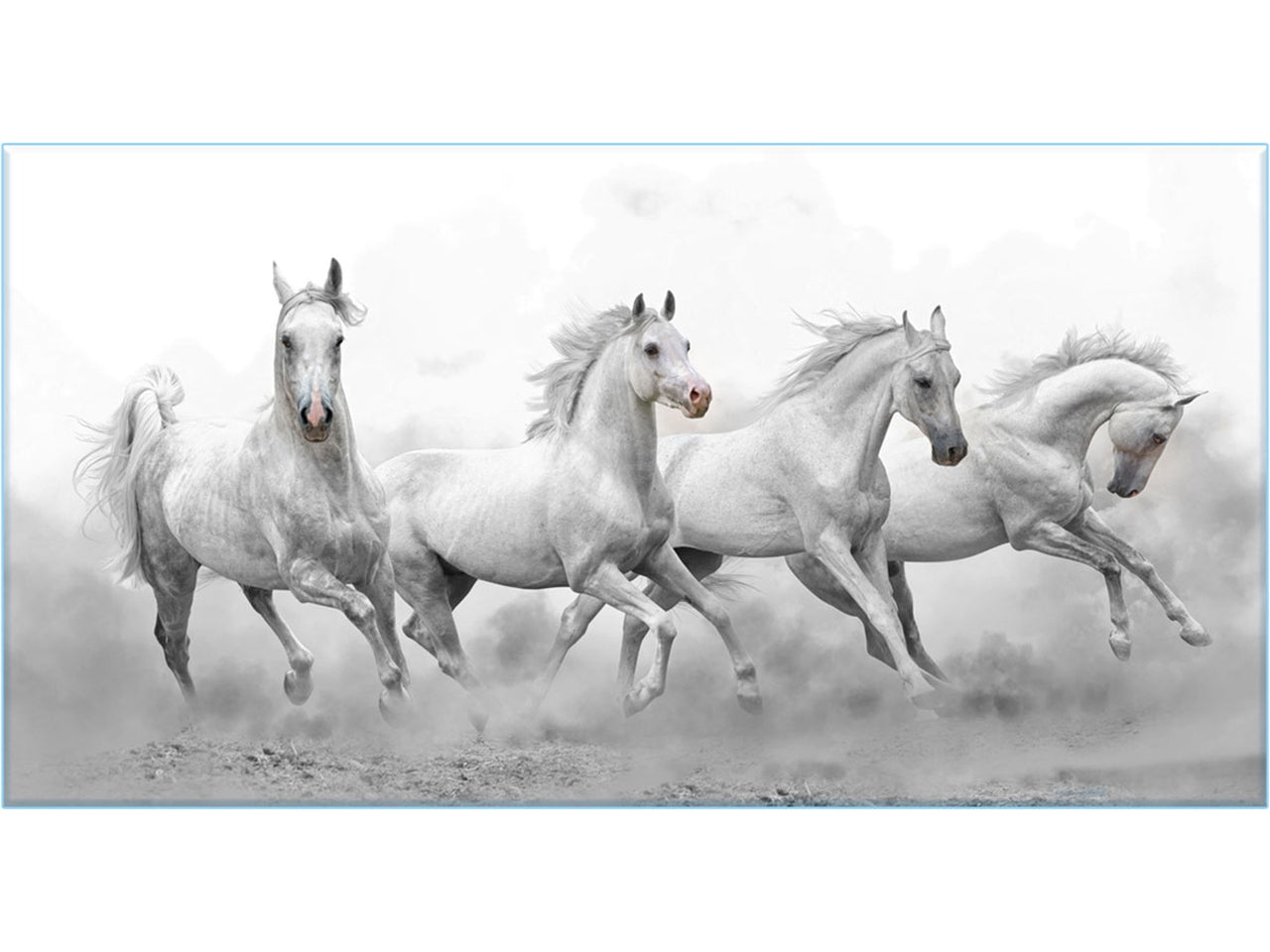 Canvas world misura 52x122cm four horses