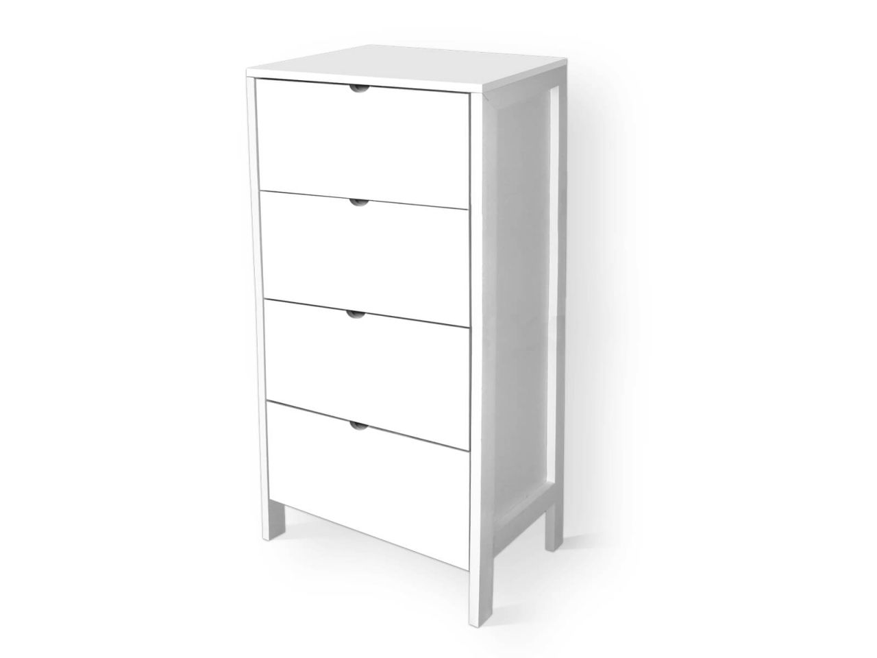 Mobile italy bianco con 4 cassetti l39xp29xh78cm