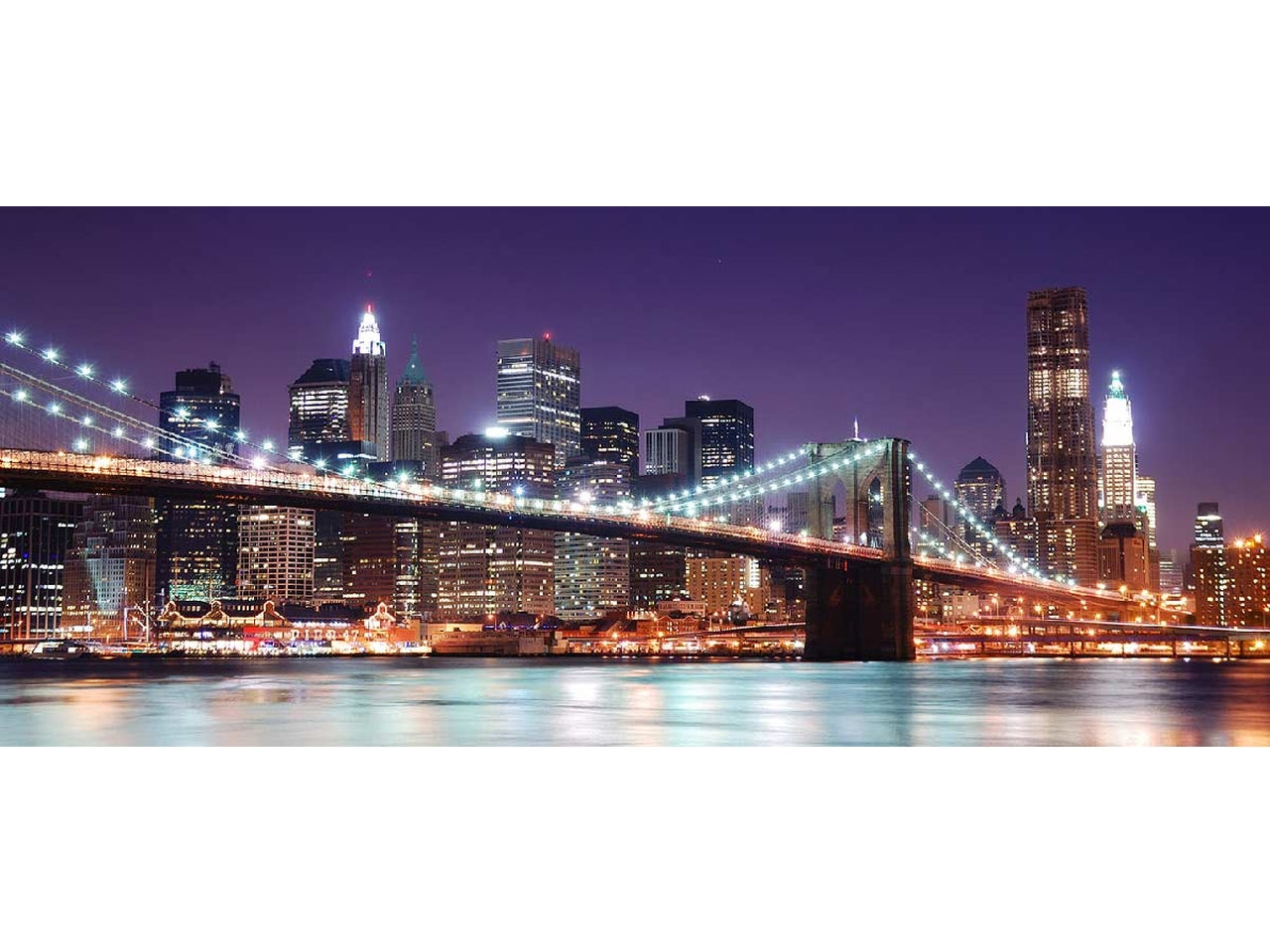 Canvas world misura 52x122cm lights in brooklyn