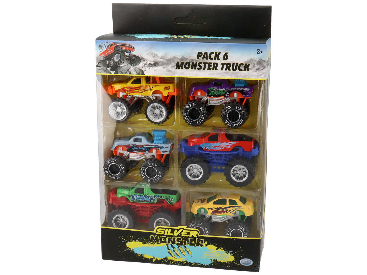Silver monster - pack 6 monster cars scala 1:64