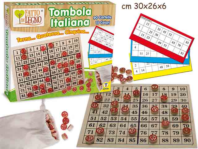 Fatto di legno tombola c/tabellone40423