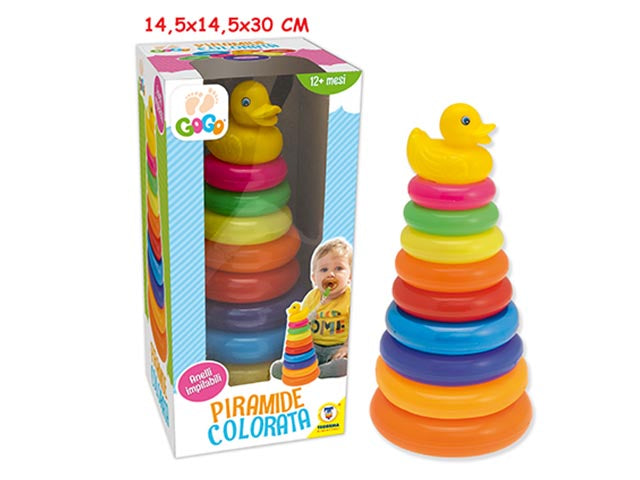 Gogo - piramide ad anelli colorata