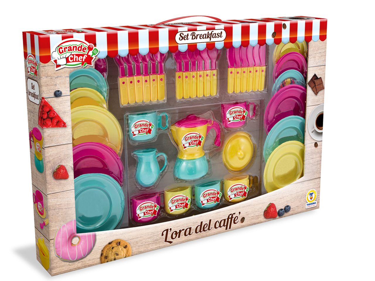 Grande chef - set breakfast con moka tazzine e piattini