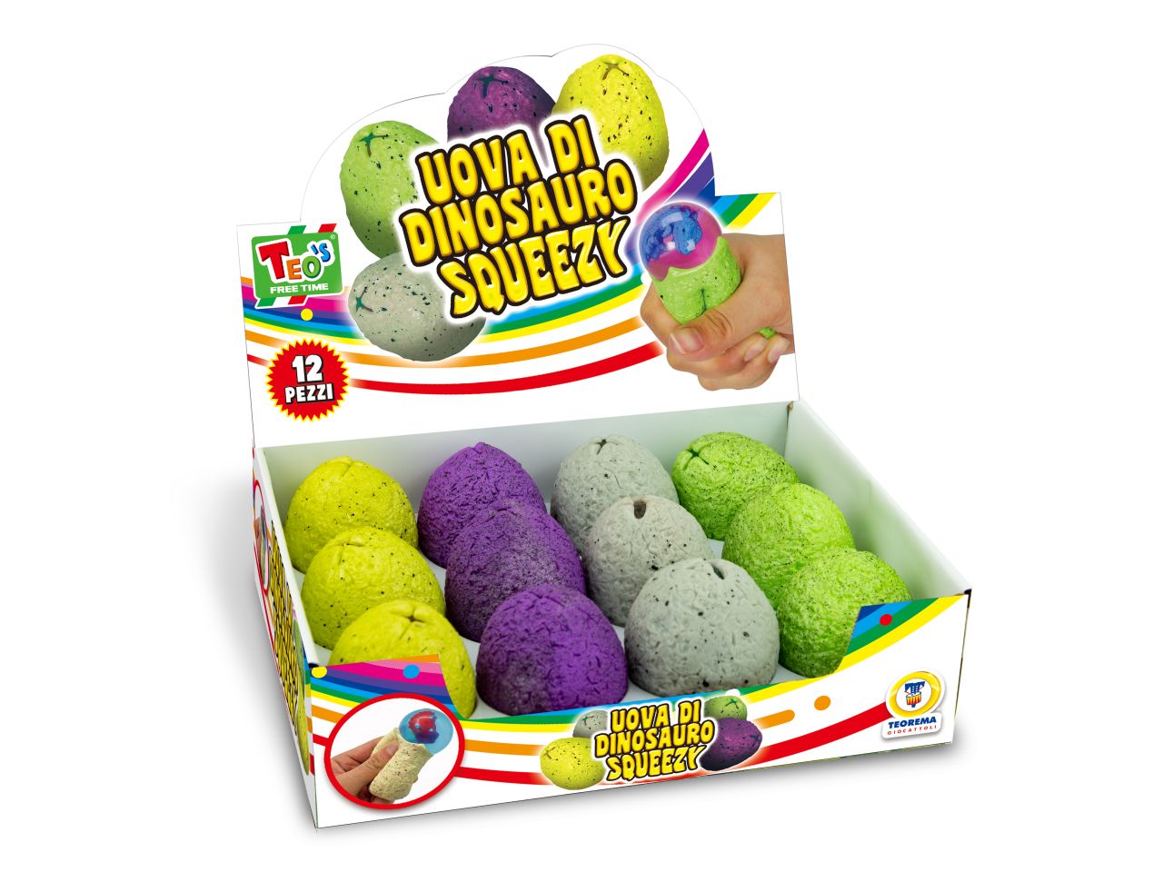 Teo's - ovetti dinosauri squeeze in 4 assortimenti
