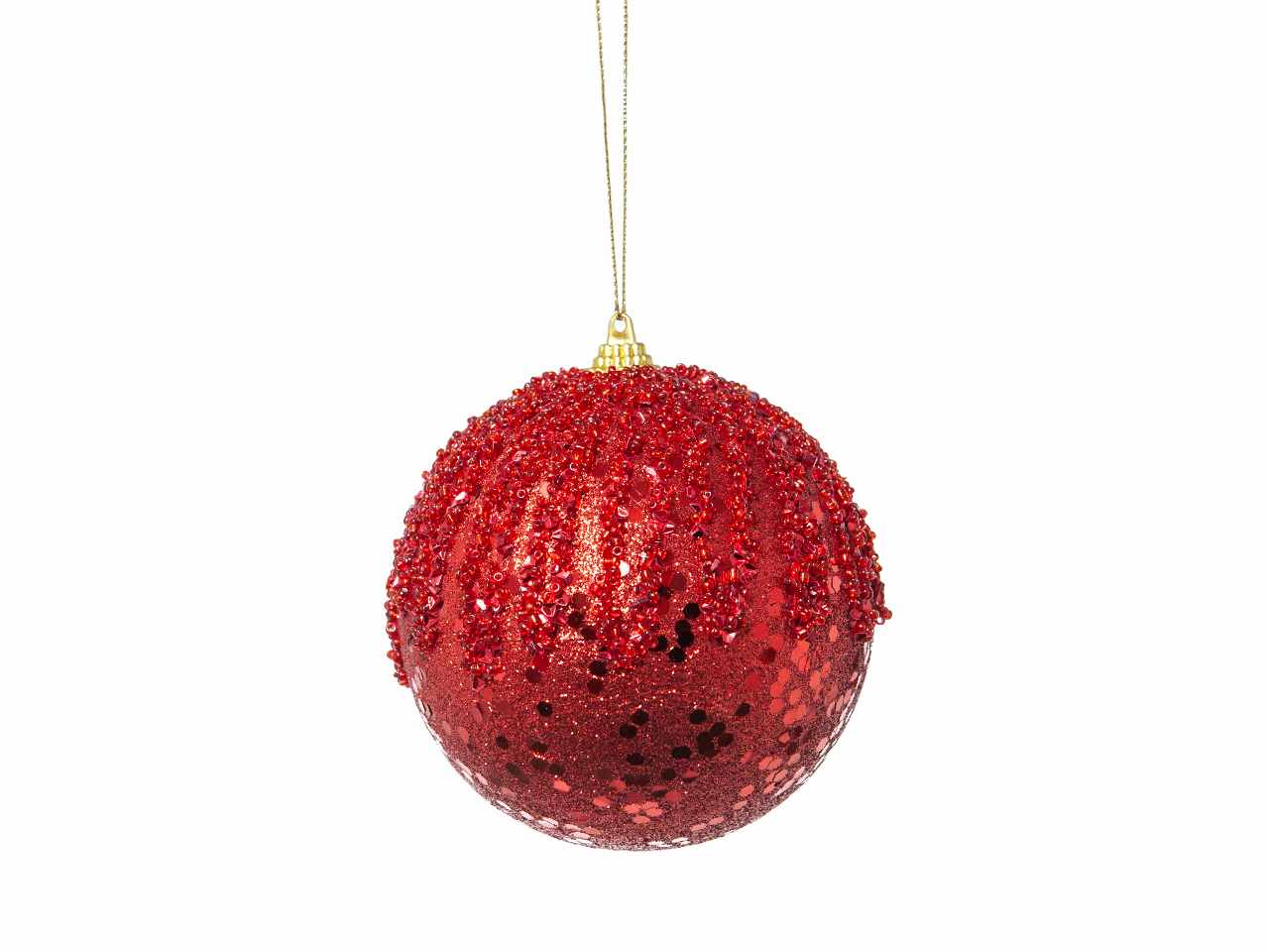 Palle decorate in plastica 2 pezzi d.15cm rosse