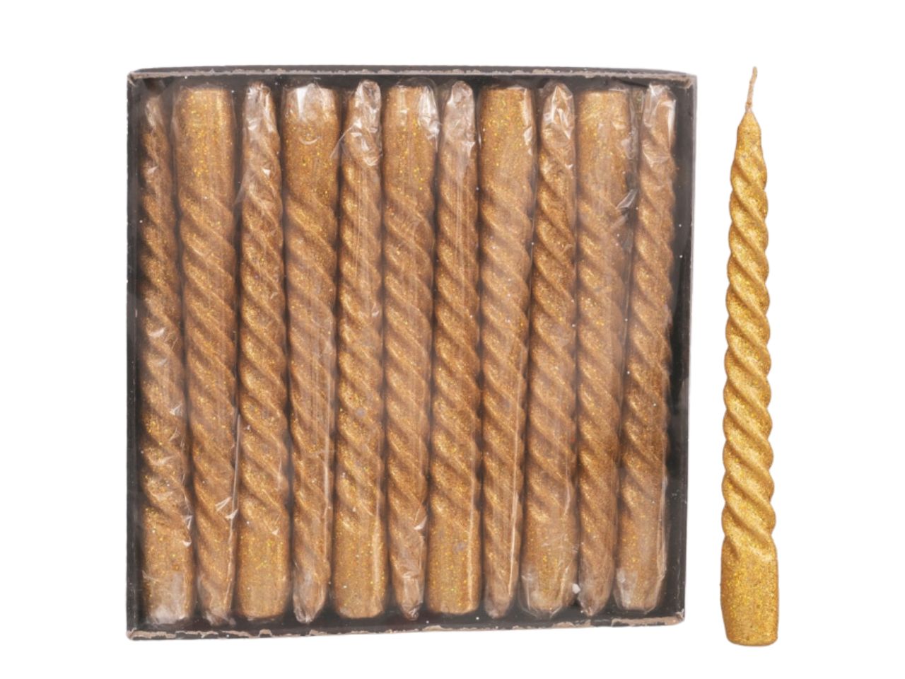 Candela glitter cm.21 torciglione oro