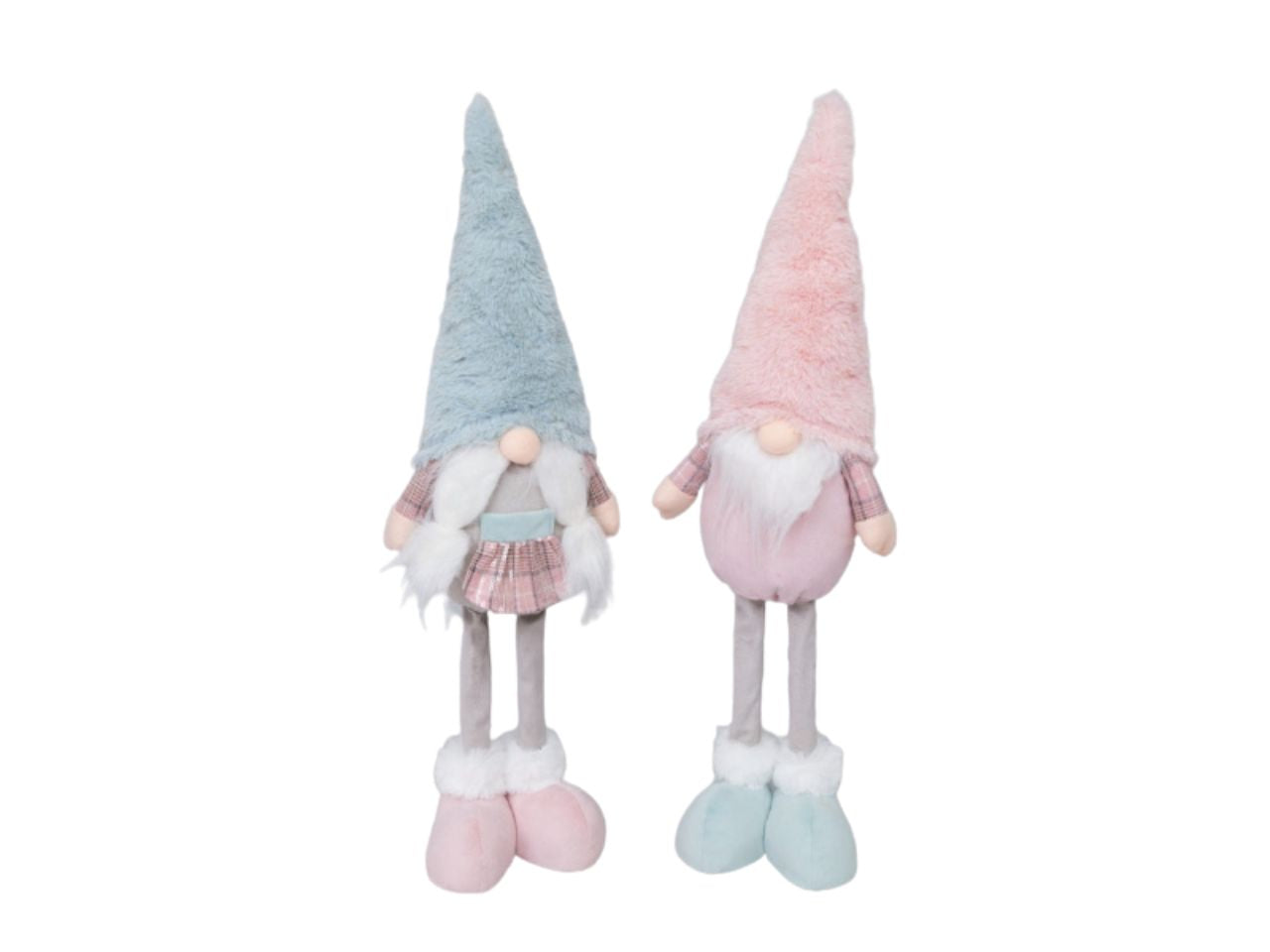 Gnomo di natale rosa in poliestere 57cm