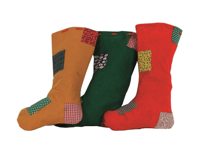 Calza bafana panno con toppe 24x40cm in 3 modelli assortiti
