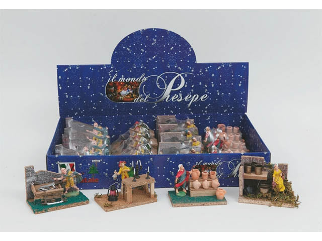 Accessorio per presepe, scena venditore 14x8x9 pr-22939