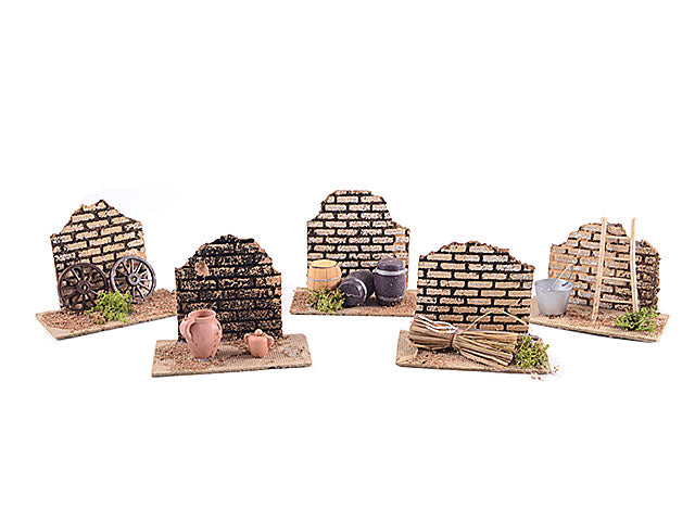 Ambientazione legno 12x7cm con accessori pr-24224