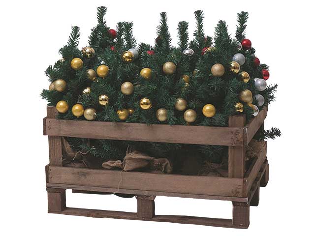 Alberello di natale senza luci in cassetta in legno 60cm
