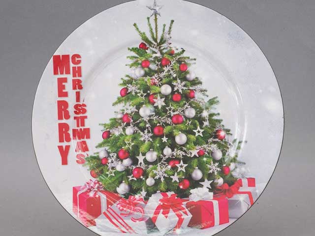 Piatto plastica d33 con albero cen-86675
