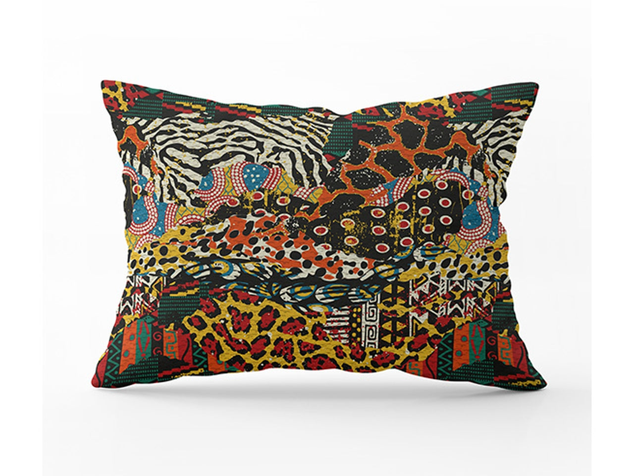 Cuscino decorativo rettangolare multicolor animalier etnico effetto velluto 30x50 cm - Cotton & Color