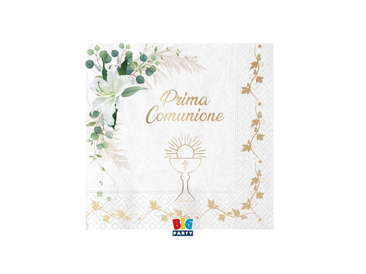Linea prima comunione lily tovaglioli 25x25cm - la confezione contiene 20 tovaglioli