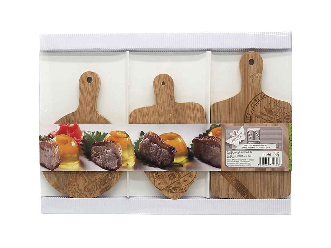 Tagliere formaggio bamboo 3 pezzi