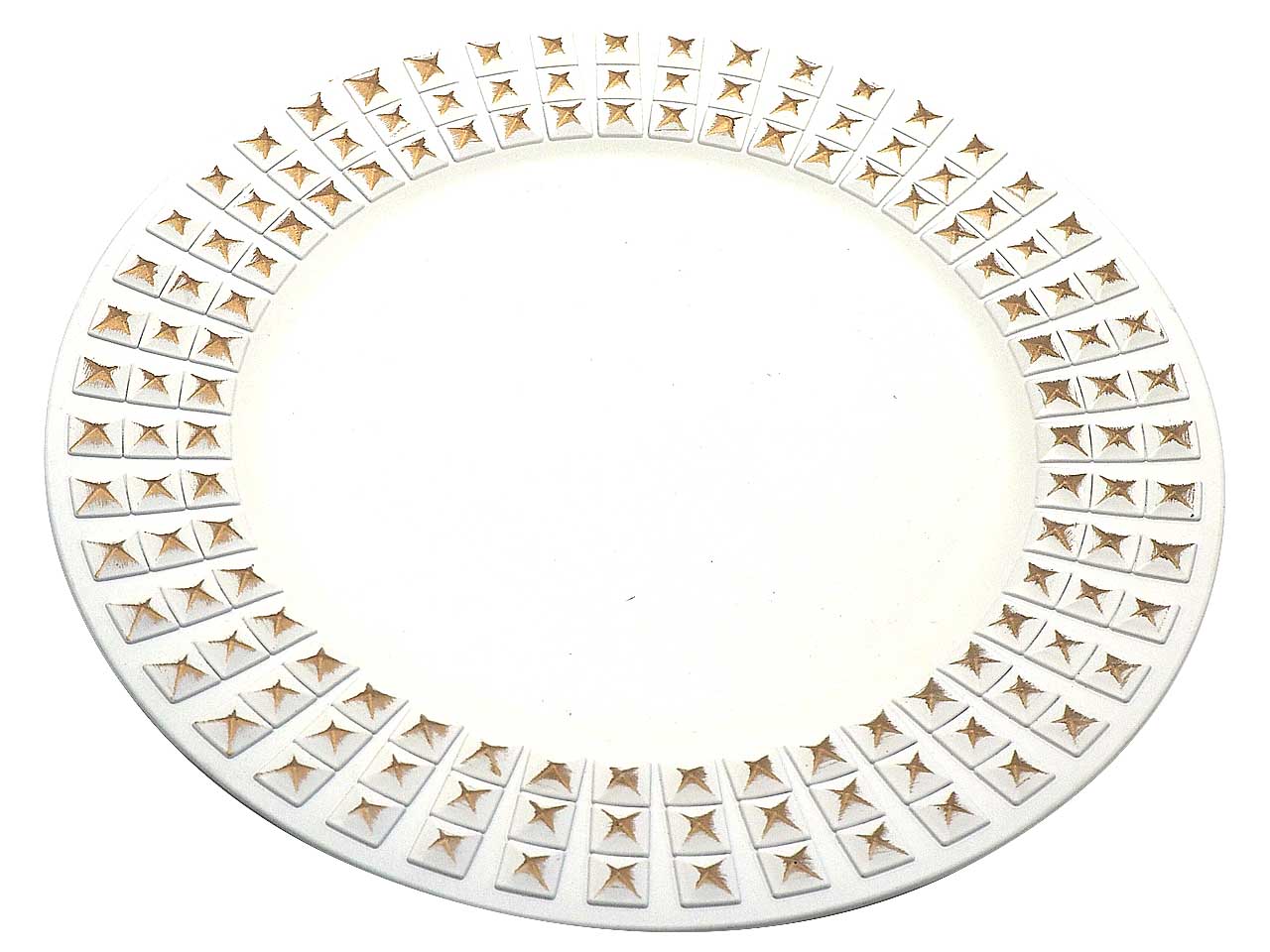 Sottopiatto 33cm crema con bordo punz.oro