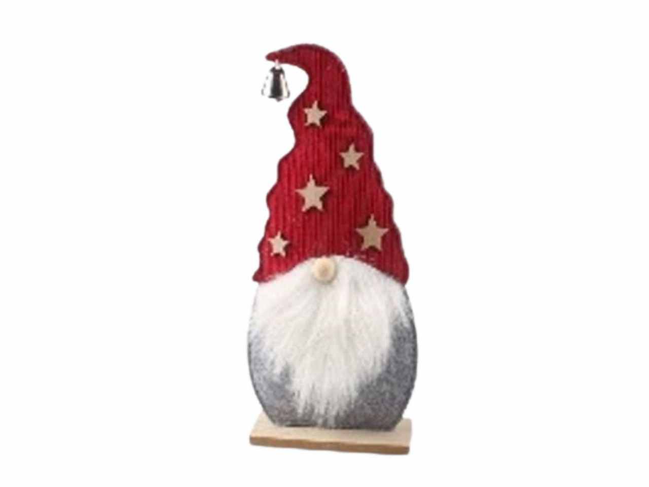 Babbo natale panno 30x15x5cm c/base legno