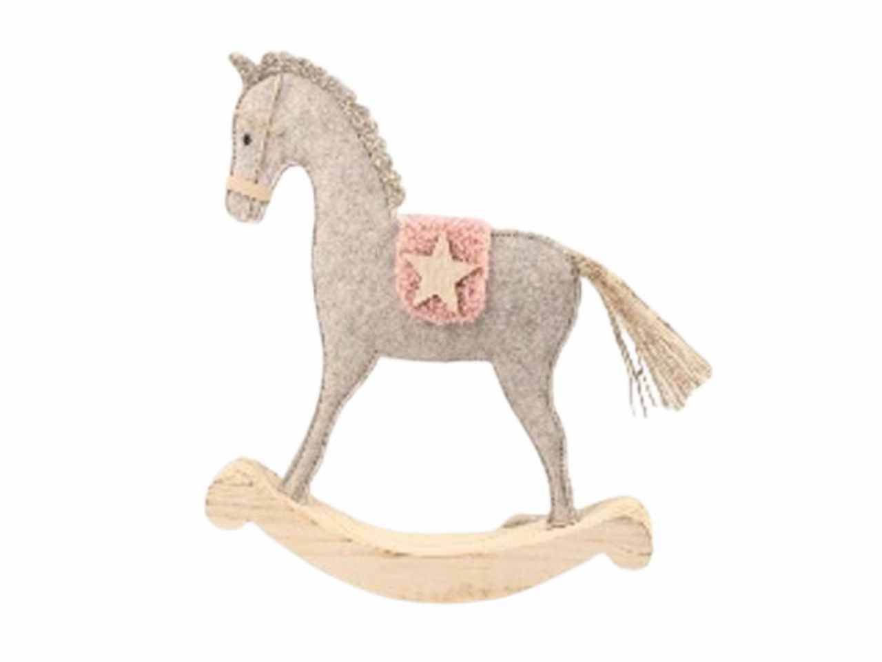 Cavallo a dondolo feltro h28x32x3cm