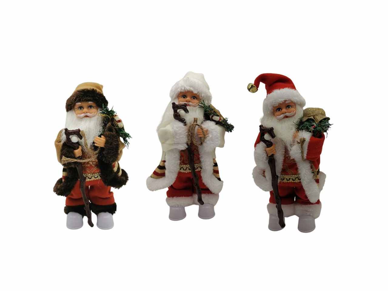 Babbo natale 30cm assortiti con musiche/luci/movimenti