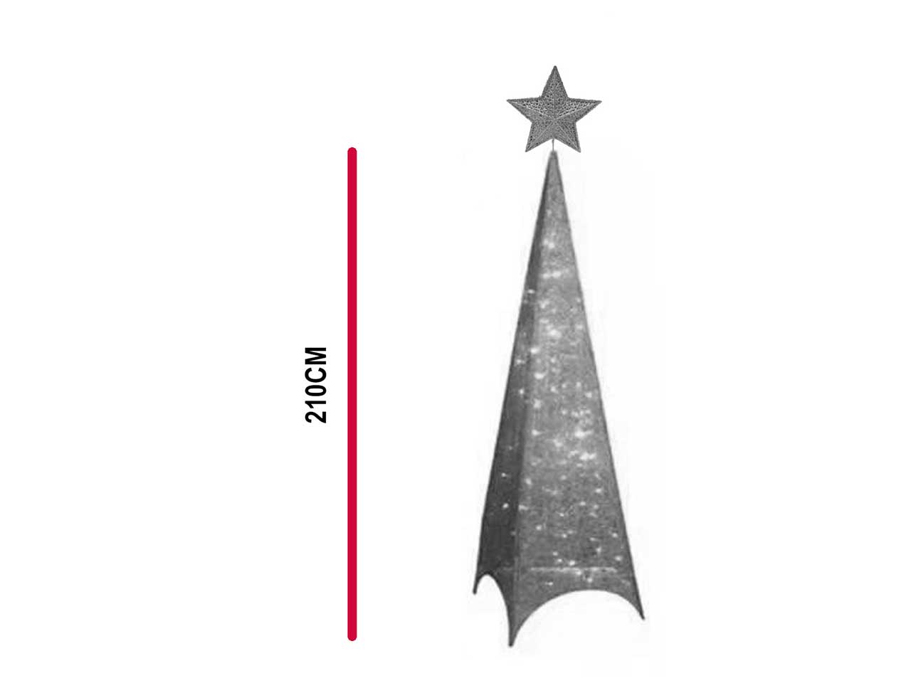 Albero natalizio in metallo argentato con 120 led per interni h.210 cm - Creare Home