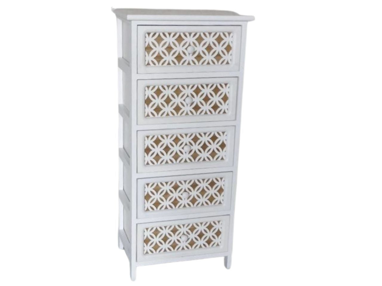 Mobiletto in legno bianco a 3 cassetti 90x29x40 cm - Creare Italia