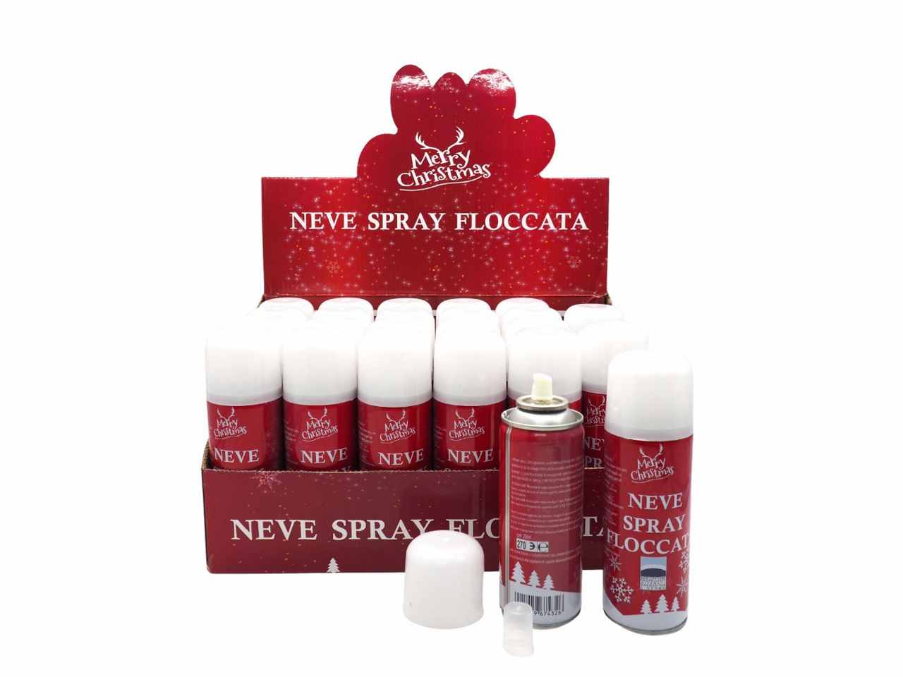 Bottiglia con neve floccata 250ml. 80gr.