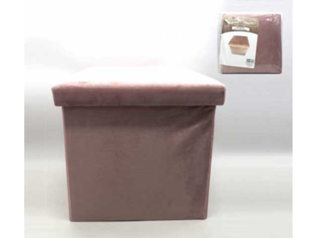 Pouf velluto liscio rosa 35x35cm