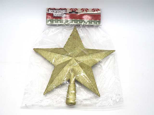 Puntale stella lucente 24x22cm oro