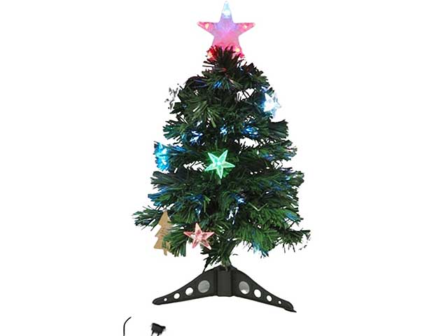 Alberello natalizio con luci con fibre ottiche 60cm