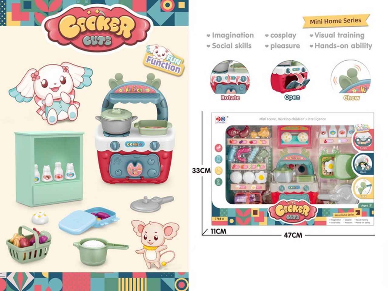 Set cucina cooker cute 47x11x33cm