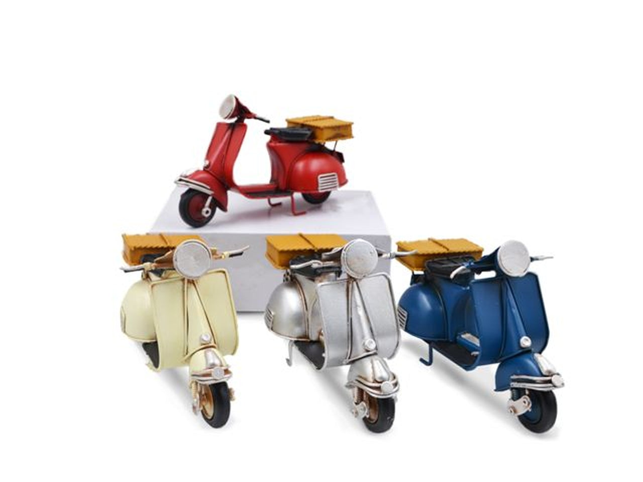 Modellino decorativo simil Vespa vintage in metallo 4 colori assortiti - Sud Import