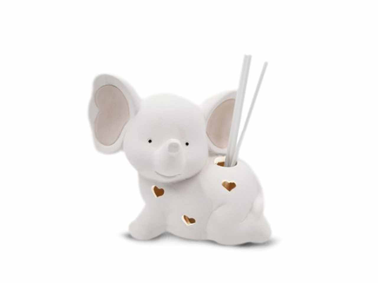 Profumatore a forma di elefante con luce in ceramica 12cm