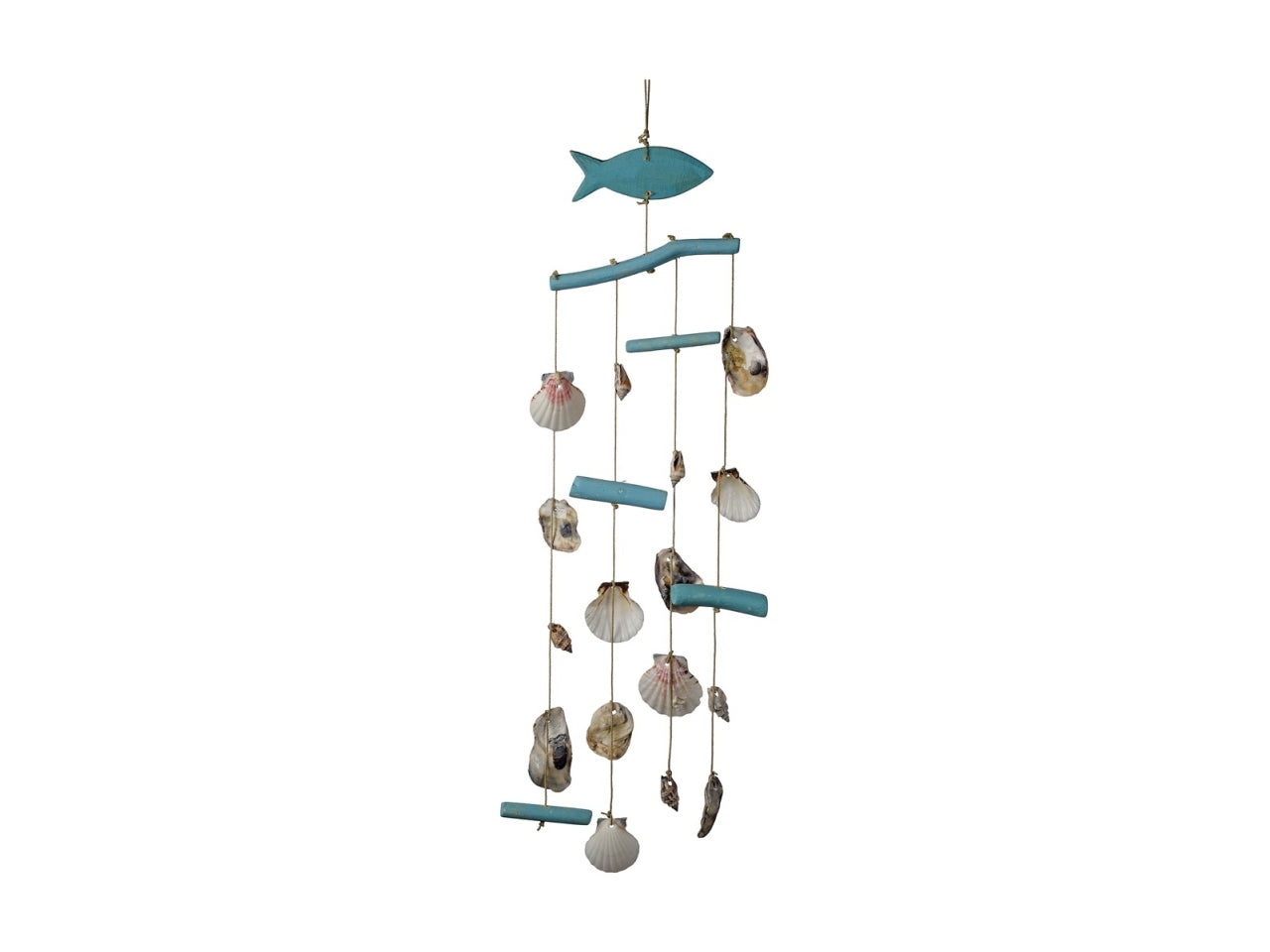 Scacciapensieri con conchiglie, decorazione marinaro in legno e plastica - 16x45cm - Star