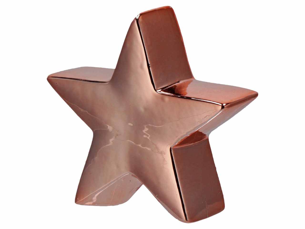 Stella in ceramica natalizia 11x5xh14cm nei colori oro argento e rosa