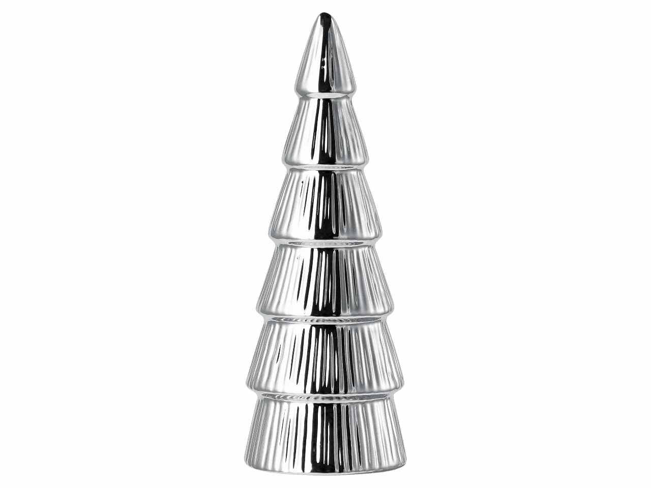 Albero di natale in ceramica d.7,5cm h21cm nei colori oro argento e rosa