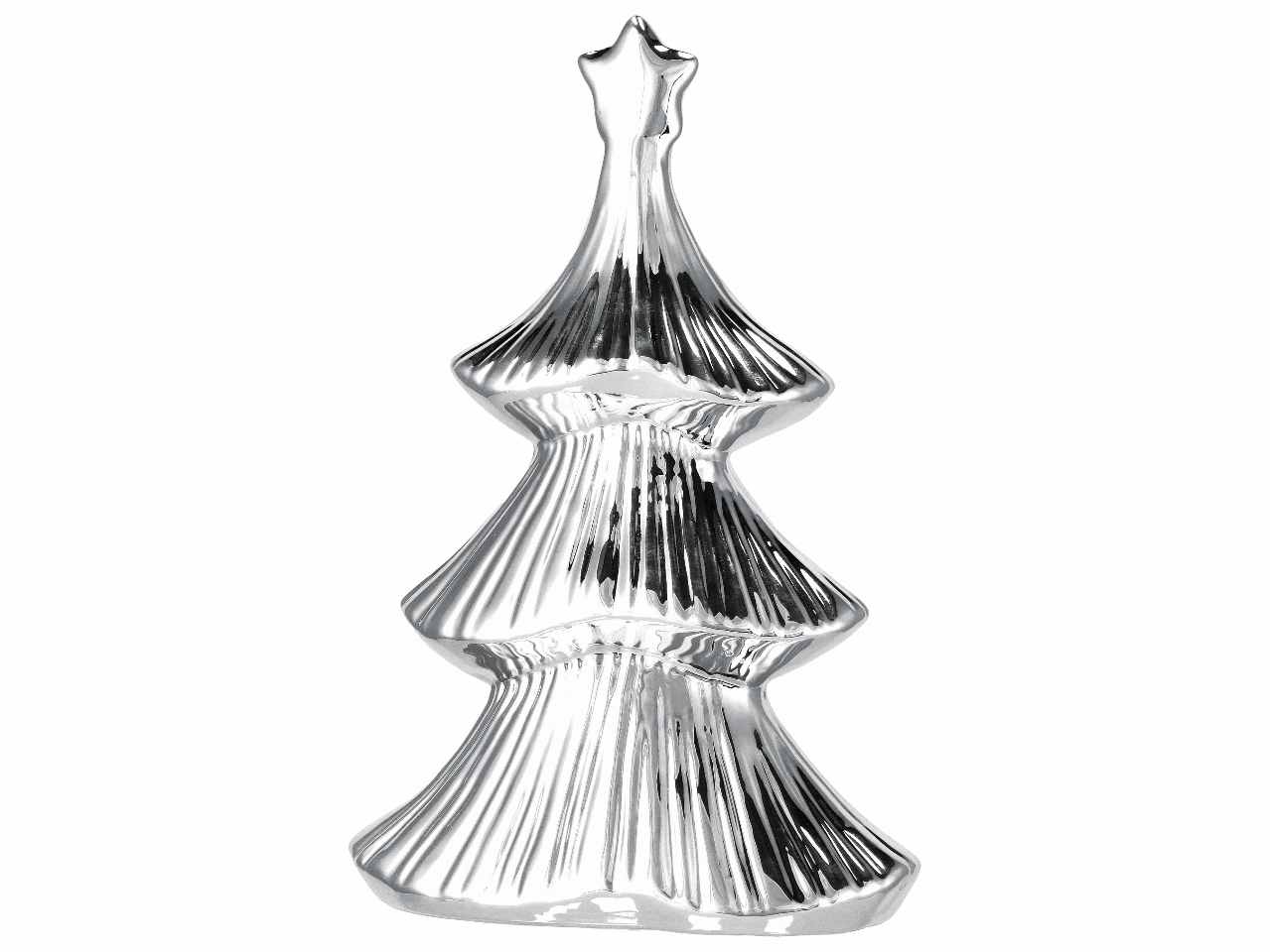 Albero di natale in ceramica 17x9xh26cm nei colori oro argento e rosa