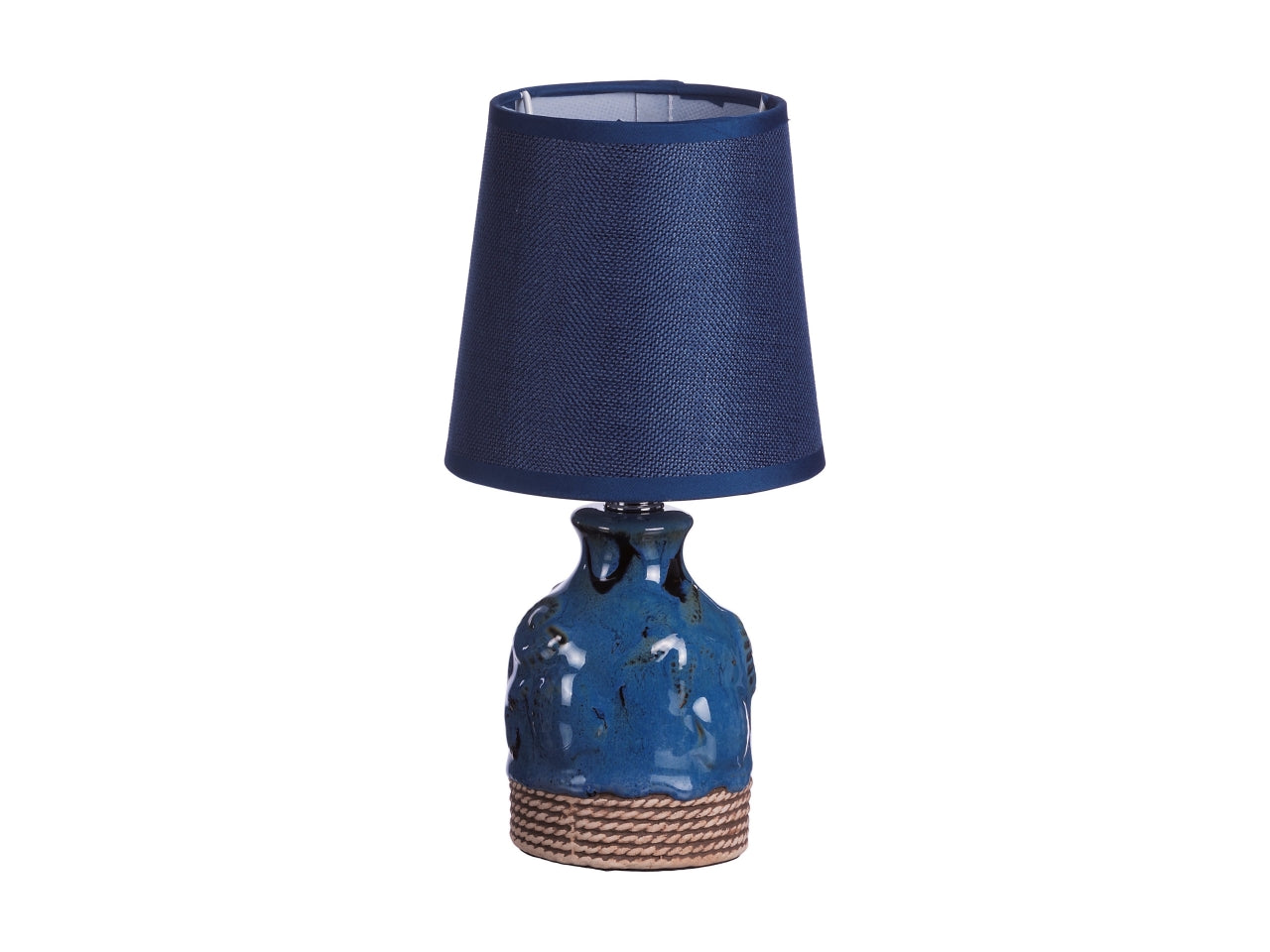 Lampada da scrivania, stile marinaro, fantasia mare, base in ceramica e paralume in poliestere - d.13xh.28 cm - colori assortiti - star