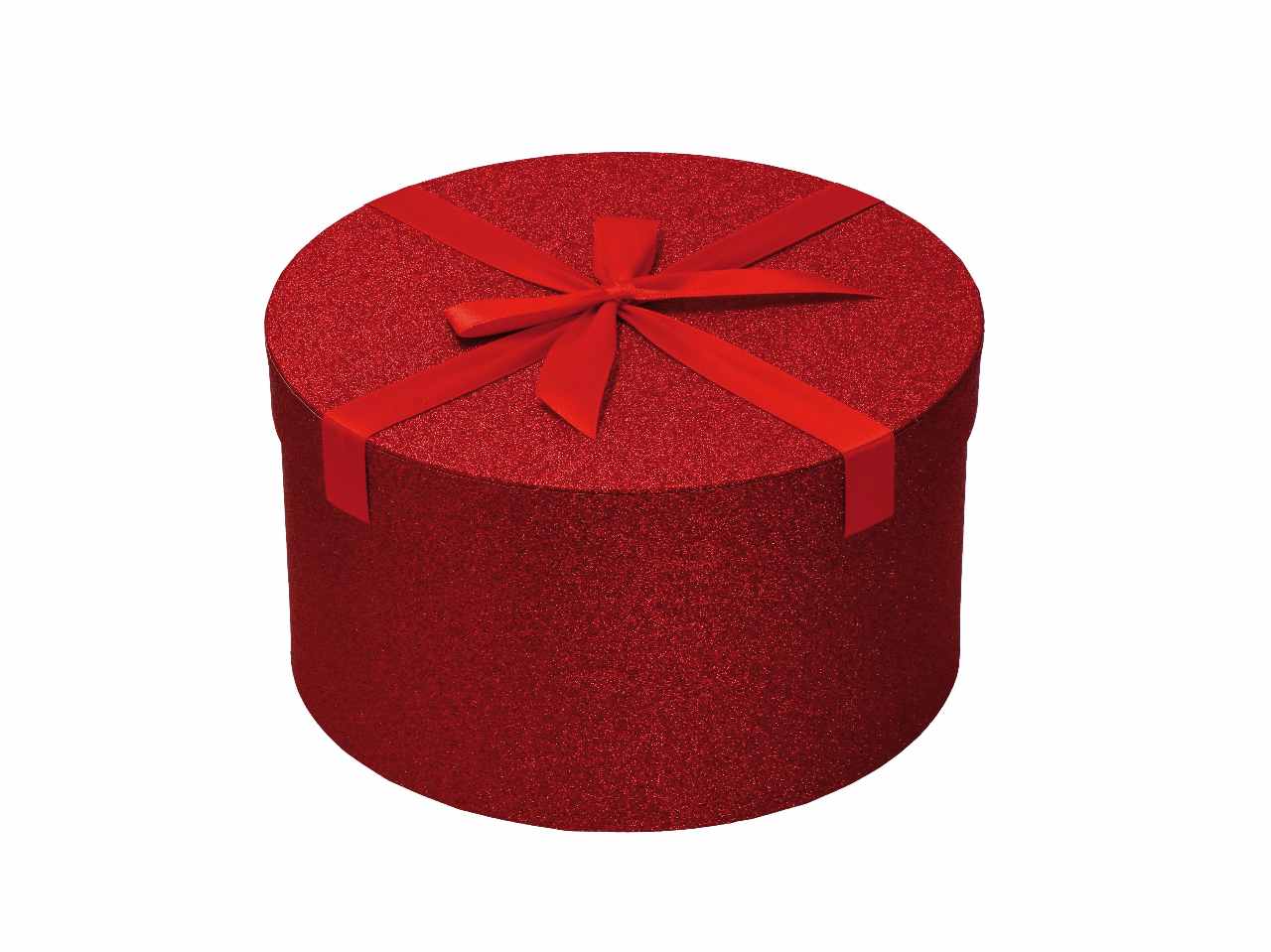 Scatola tonda con nastro rossa d. 69102