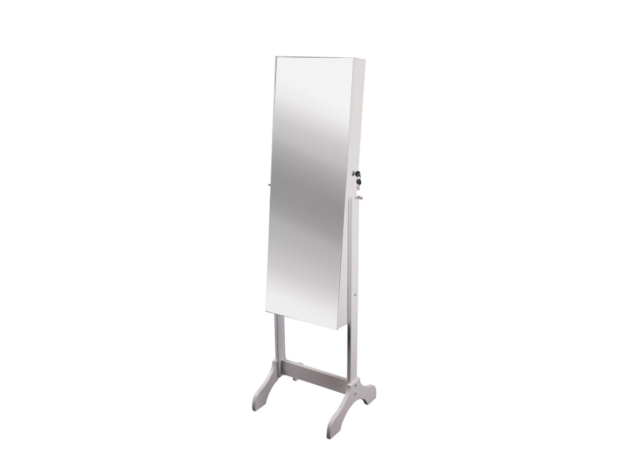 Specchio porta gioie bianco in mdf 46x40x153cm