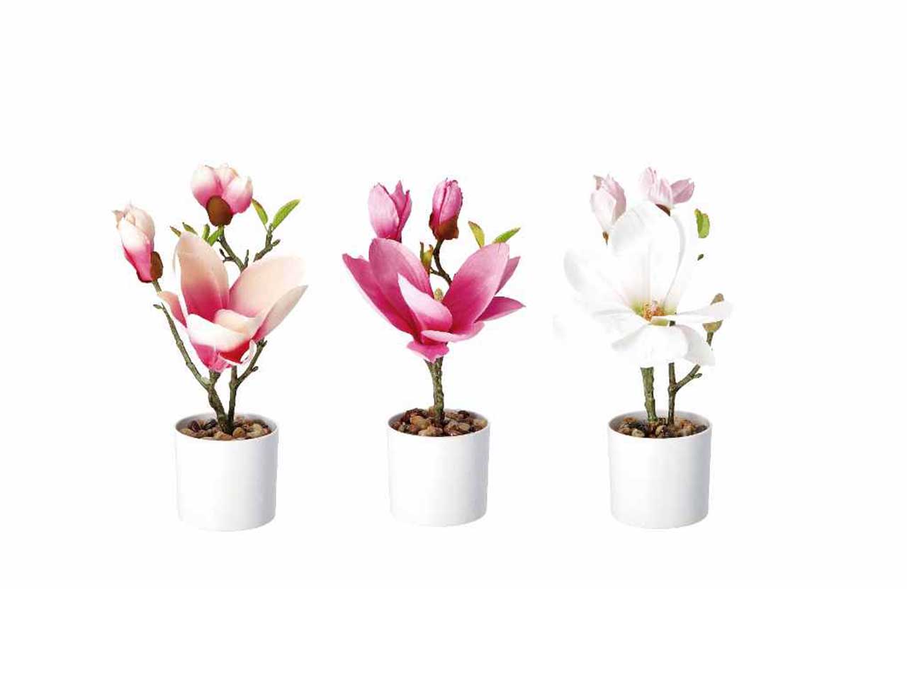 Vaso c/magnolie d8,5xh30cm 74886
