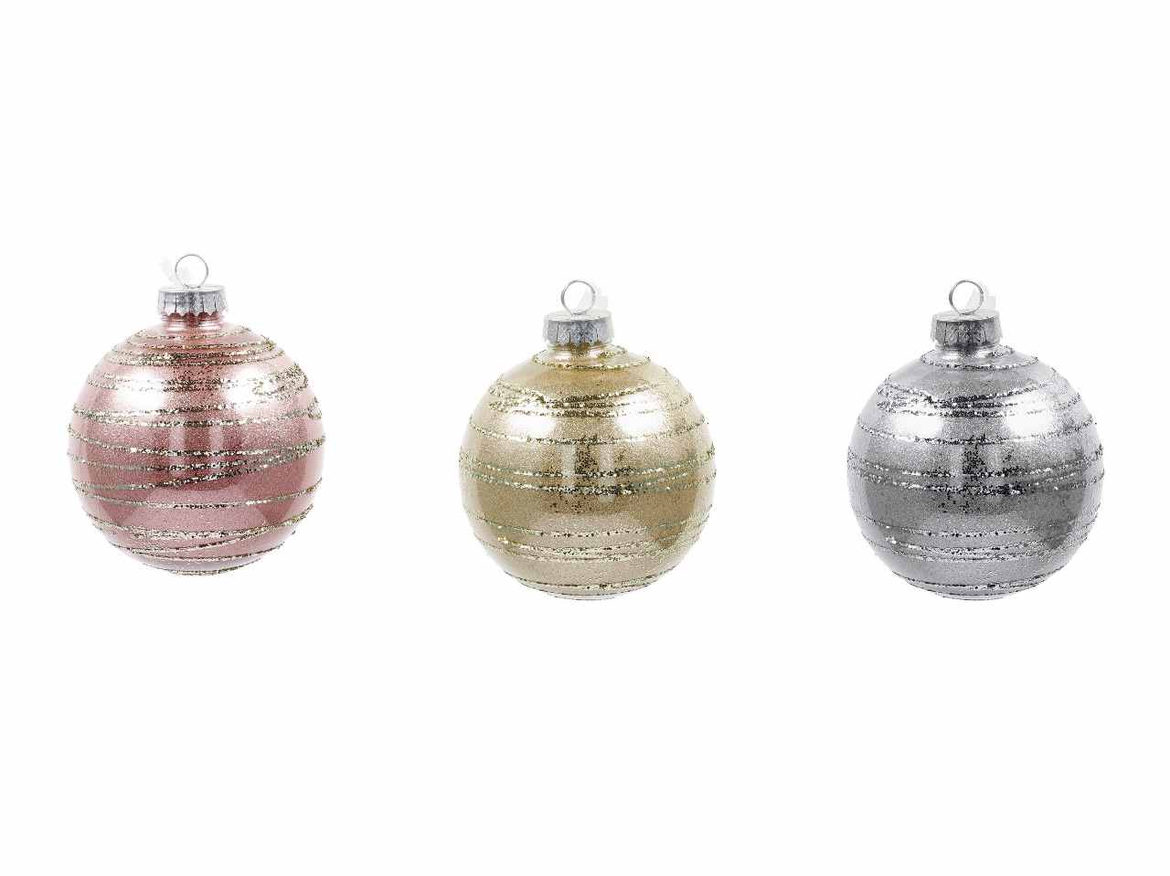 Pallina di natale d.15cm nei colori rosa, argento e oro