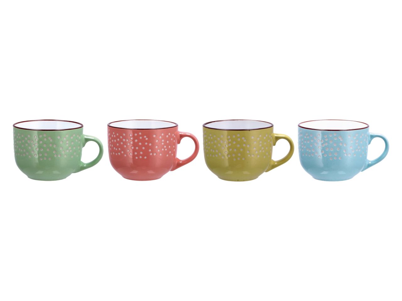 Tazza jumbo in ceramica in 4 colori assortiti d11xh8,5cm 500ml
