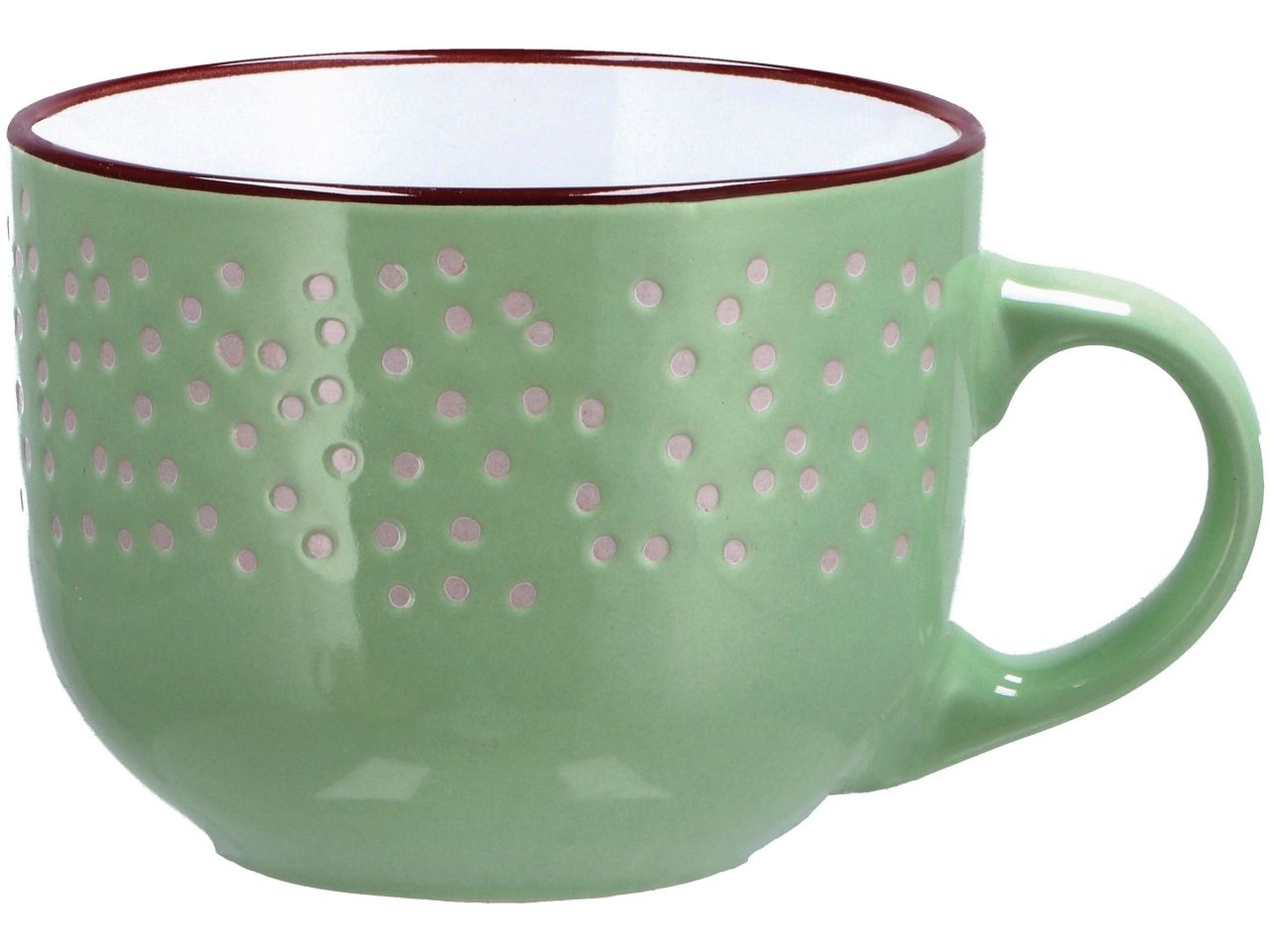 Tazza jumbo in ceramica in 4 colori assortiti d11xh8,5cm 500ml