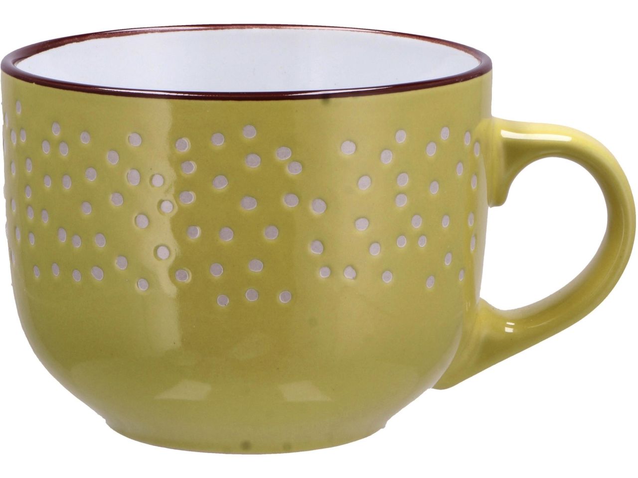 Tazza jumbo in ceramica in 4 colori assortiti d11xh8,5cm 500ml