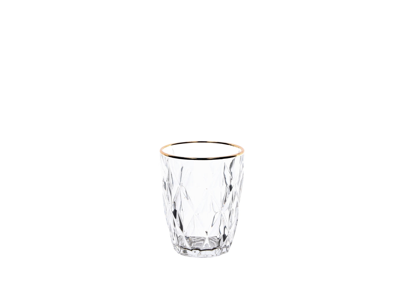 Bicchiere in vetro natalizio con bordo dorato 28 cl, set da 6 pezzi - AD Trend