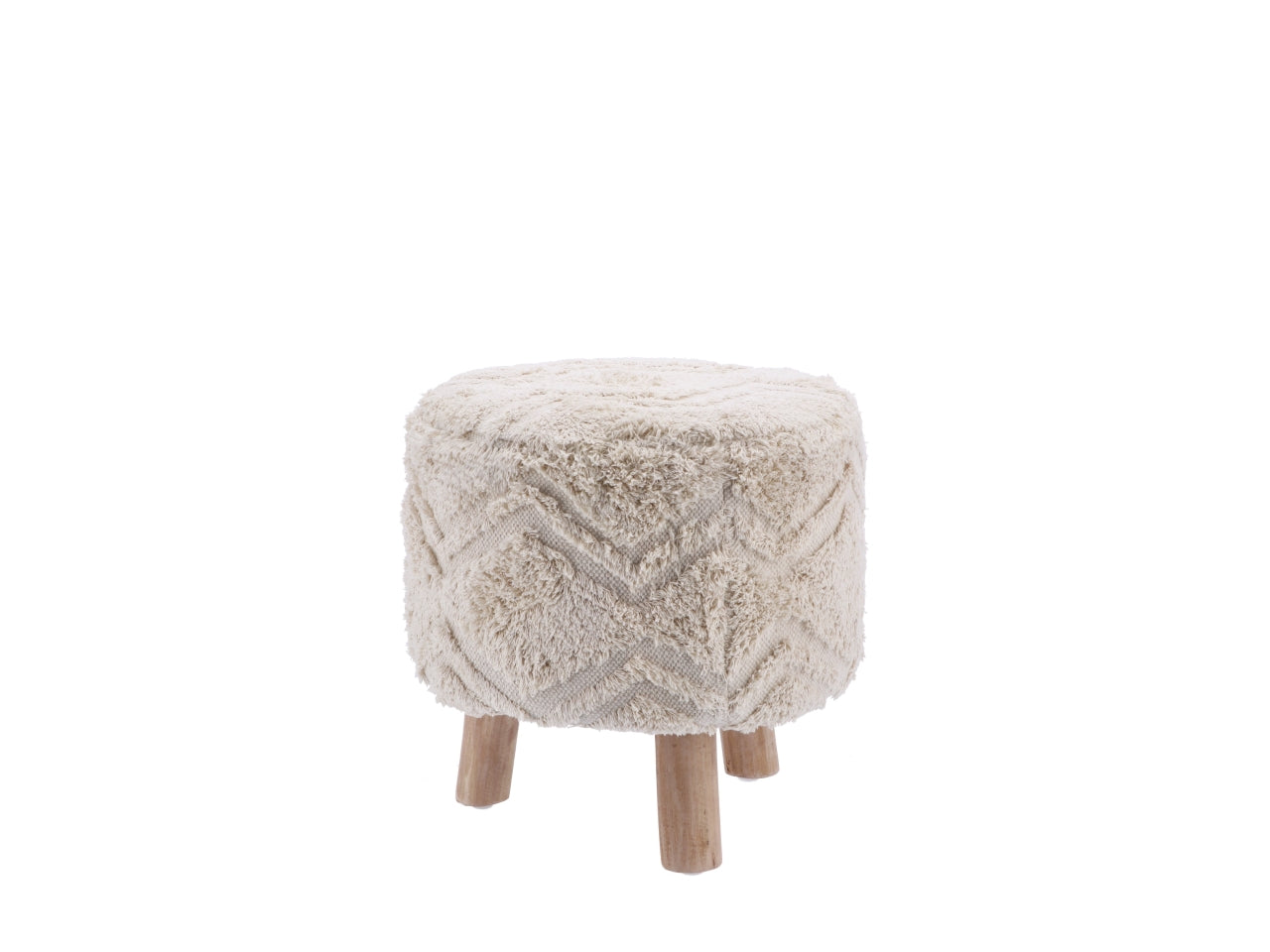 Pouf tondo eliot d.40xh.40cm in tessuto/legno