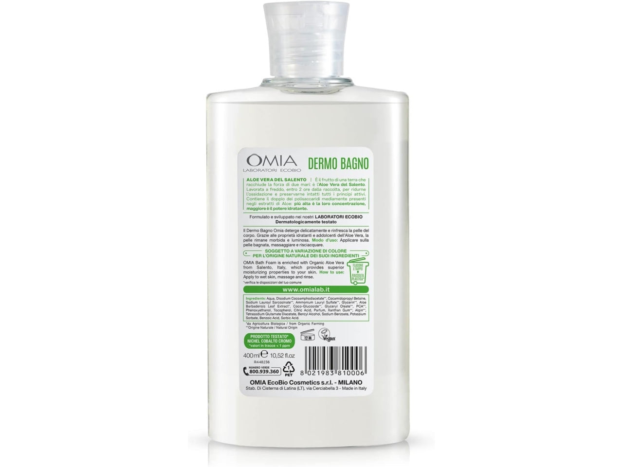 Omia ecobio dermo bagno aloe del salento 400 ml$