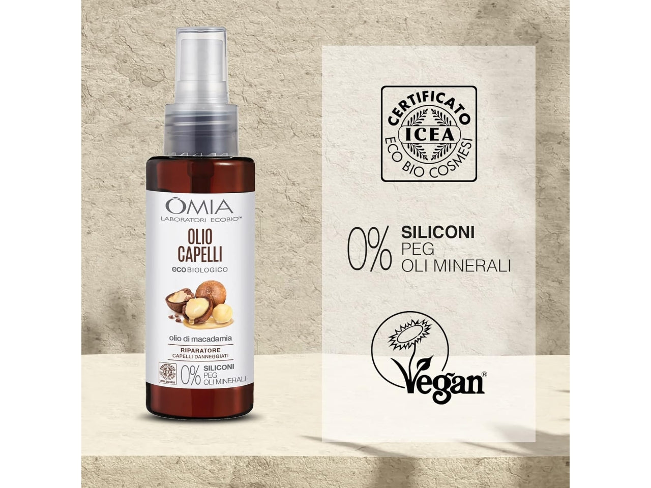 Omia olio capelli macadamia