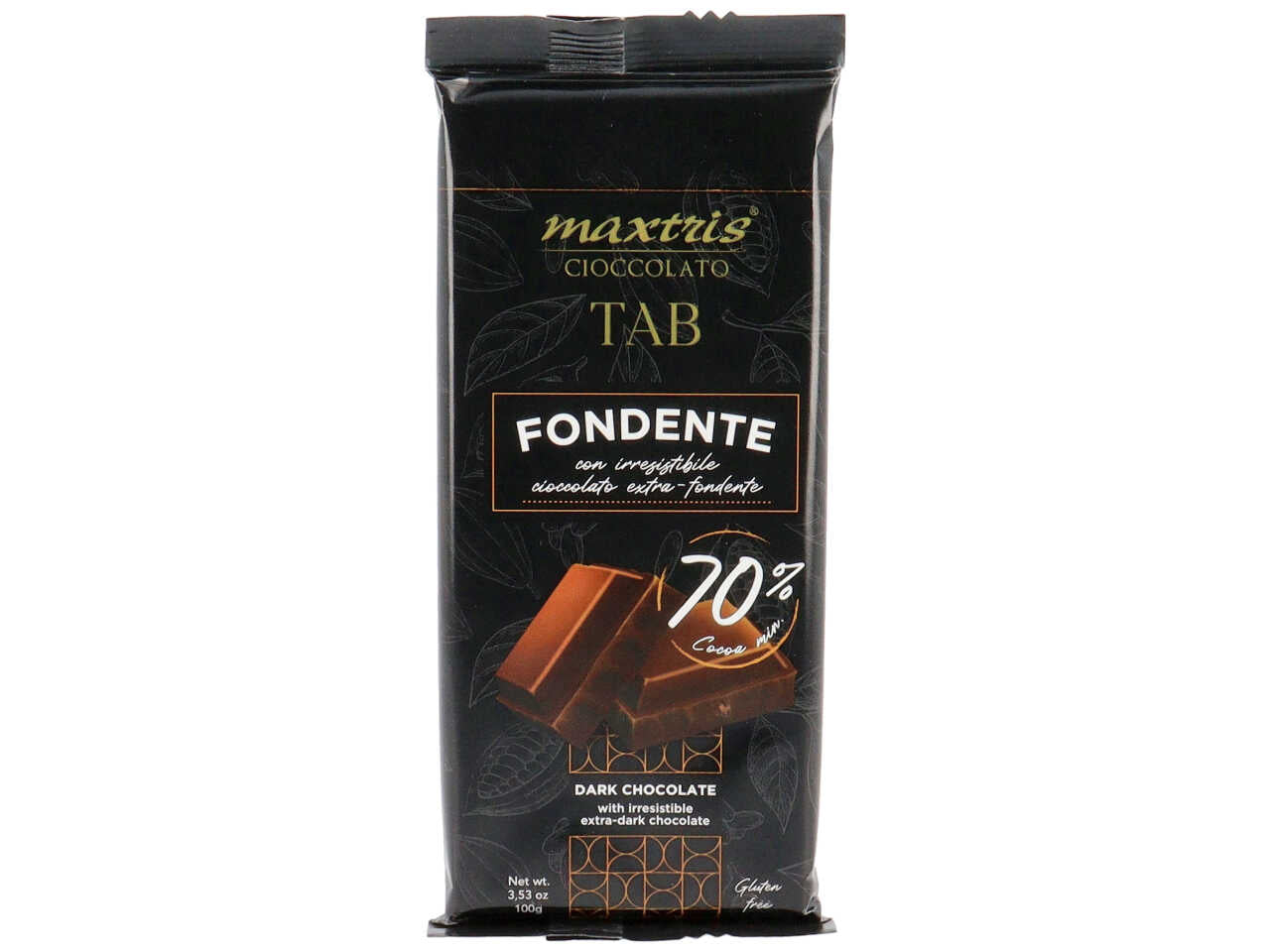 Tab maxtris tavoletta cioccolato fondente 70% 100gr